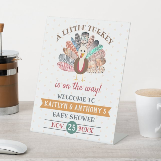 Kleine Türkei unterwegs! Erntedank Babydusche Sockelschild (In SItu)