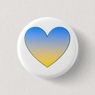 Kleine ukrainische Flagge Herzmotiv Abzeichen Button