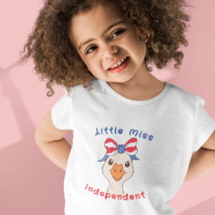 Kleine unabhängige Gans mit patriotischer Schleife Kleinkind T-shirt
