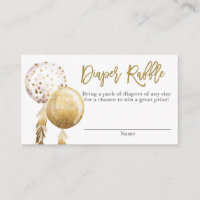 Kleine und goldene Luftballons Babydusche Windeln