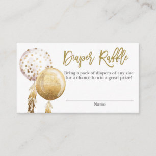 Kleine und goldene Luftballons Babydusche Windeln  Begleitkarte