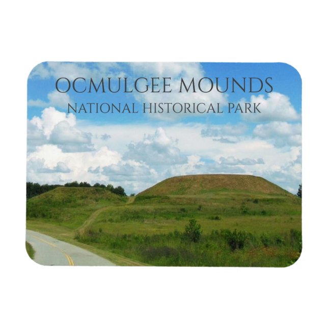 Kleine und größere Tempelberge, Ocmulgee Mounds Magnet (Horizontal)