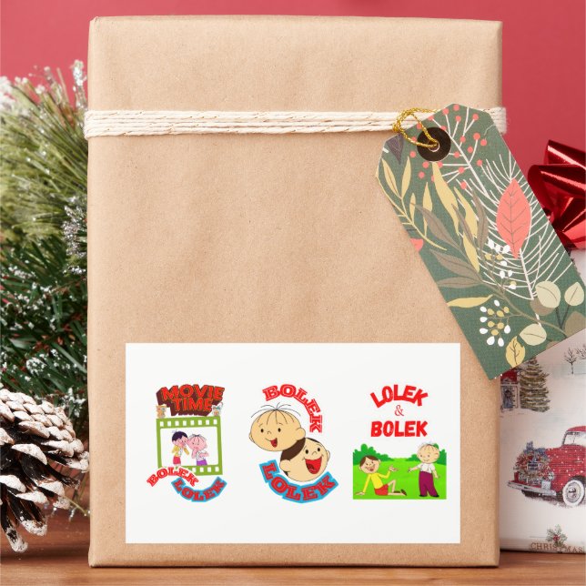 KLEINE UND LOLEK RECHTECKIGER AUFKLEBER (Feiertag)