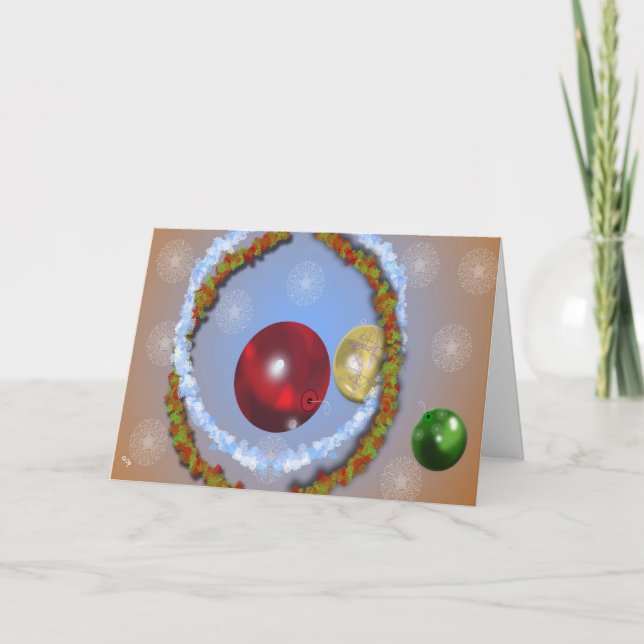 Kleine und Ornamente Feiertagskarte (Vorderseite)