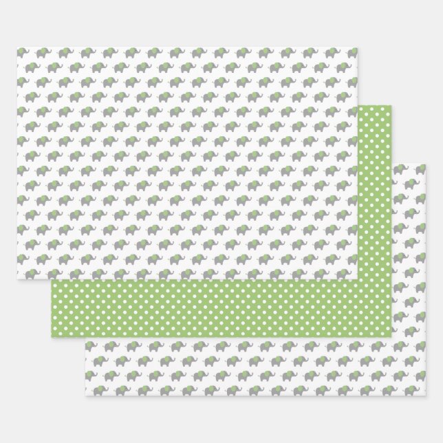 Kleine und weiße Elefantendusche Geschenkpapier Set (Set)