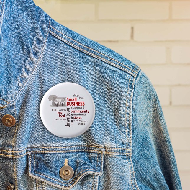 Kleine Unternehmen Button (Celebrate Small Business, community merchants, main street shops and downtown markets.)