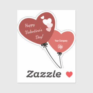Kleine Unternehmen glücklich Valentinstag zwei Bal Aufkleber
