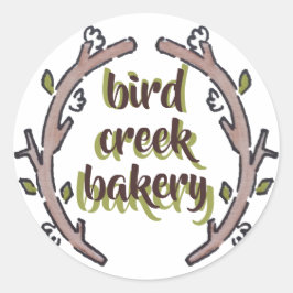 Kleine Unternehmen Kunsthandwerk botanisch Runder Aufkleber