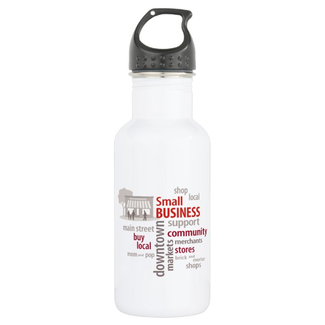Kleine Unternehmen, lokale Geschäfte, lokale Einkä Trinkflasche (Vorderseite)
