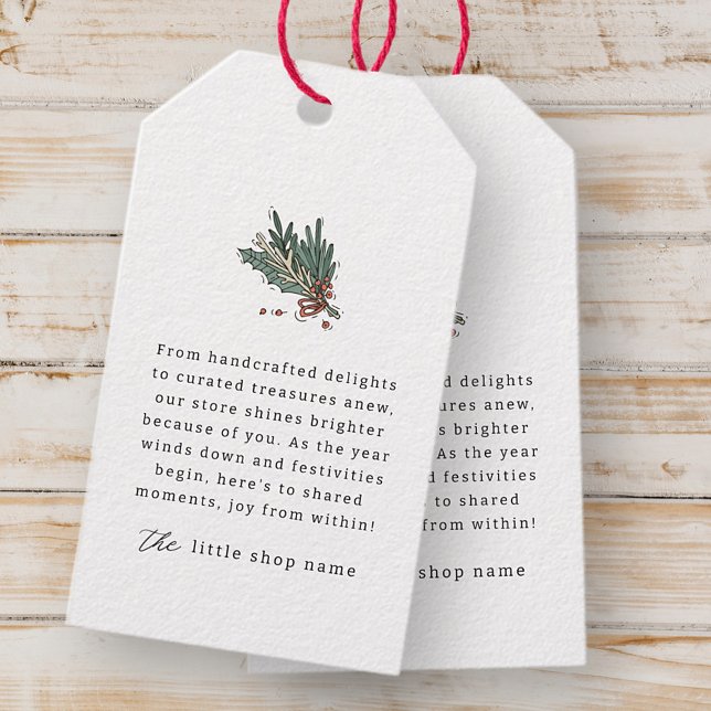 Kleine Unternehmen Moderner Minimalistischer Urlau Geschenkanhänger (Von Creator hochgeladen)