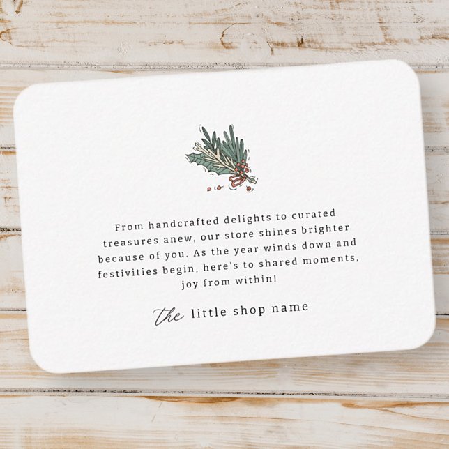 Kleine Unternehmen Moderner Minimalistischer Urlau Mitteilungskarte (Von Creator hochgeladen)