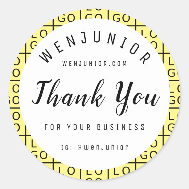 Kleine Unternehmen Vielen Dank für Ihre Werbe-Logo Runder Aufkleber (Vorderseite)