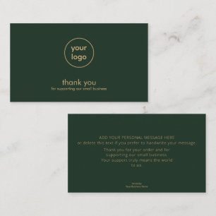 Kleine Unternehmens-Logo-Dankeskarten Olive Gold Visitenkarte