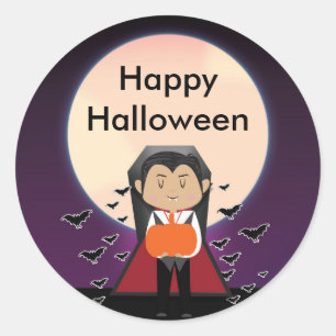 Kleine Vampir-Dracula-Halloween-Party-Aufkleber Runder Aufkleber