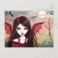 Kleine Vampir-Postkarte von Molly Harrison