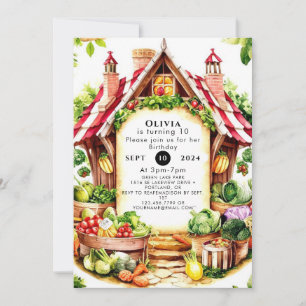 Kleine Veggies Bauern Markt Geburtstag Einladung