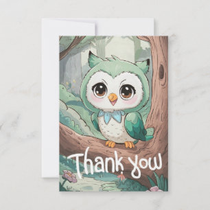 Kleine verzauberte Eule Dankeskarte