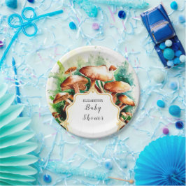 Kleine verzauberte Mushroom-Babydusche Pappteller