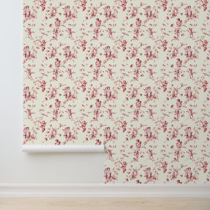 Kleine Vintage Engel von Cupid Bloral Red Elvory T Tapete