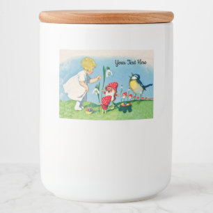 Kleine Vintage Ostereier Blume Elves Lebensmitteletikett