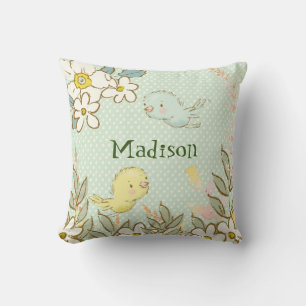 Kleine Vögel Flying Floral Polka Dots Baby Kinderz Kissen