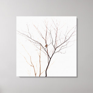 Kleine Vogelarten in Baumzweigen Minimalistisch Leinwanddruck