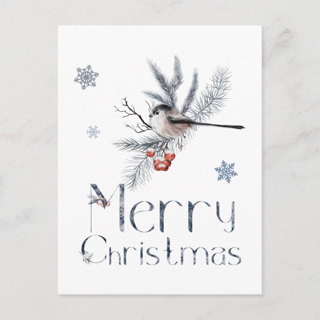 Kleine Vogelsitze auf einer Kiefernstrasse Postkarte (Vorderseite)