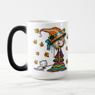 Kleine Wanderin Süße Hexe und Katzen-Magie-Tasse Verwandlungstasse