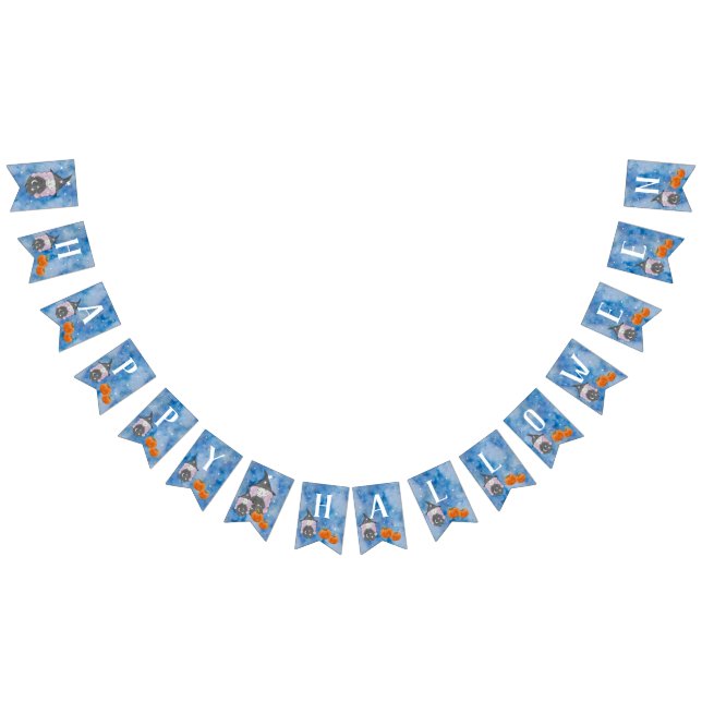 Kleine Wasserfarbe Hexenjagd Halloween-Party Wimpelkette (Alle)