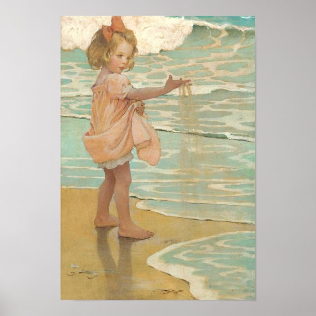 Kleine Wassertropfen von Jessie Wilcox-Smith Poster (Vorne)
