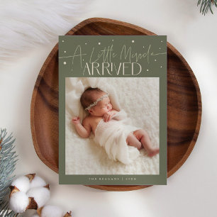 Kleine Weihnachts-Mirakel-Sage-Grün-Foto-Geburt  Ankündigung