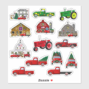 Kleine Weihnachtsbäcker für Red Truck Aufkleber
