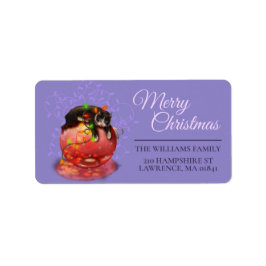 Kleine Weihnachtskatzenleuchten Garland Wintermagi Adressaufkleber