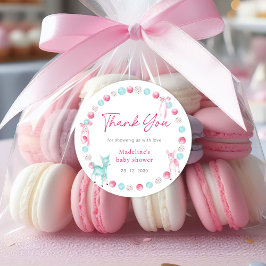 Kleine Weihnachtsmädchen-Dusche Danke Runder Aufkleber