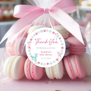 Kleine Weihnachtsmädchen-Dusche Danke Runder Aufkleber