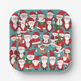 Kleine Weihnachtsmänner Pappteller
