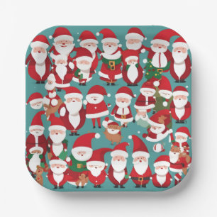 Kleine Weihnachtsmänner Pappteller