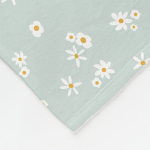 Kleine weiße Blume auf blau - nahtlose Muster. Fleecedecke