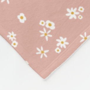 Kleine weiße Blume auf Rosa - nahtlos. Fleecedecke