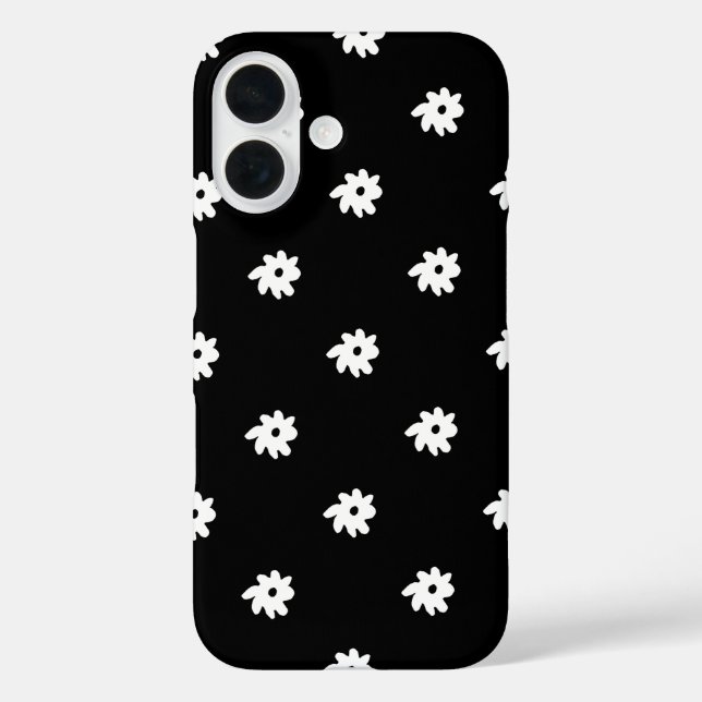 Kleine weiße Blume auf schwarz Case-Mate iPhone Hülle (Rückseite)