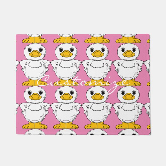 Kleine Weiße Ente Stehend Thunder_Cove Fußmatte (Vorderseite)