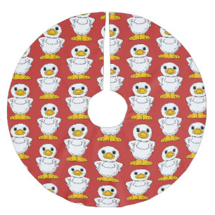 Kleine Weiße Ente Stehend Thunder_Cove Polyester Weihnachtsbaumdecke
