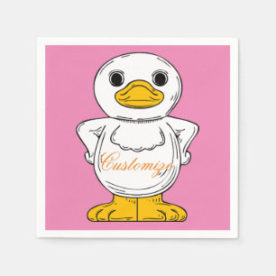 Kleine weiße Ente Stehender Donner_Cove Serviette