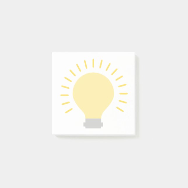 Kleine weiße gelbe Glühbirne Art 3x3 Sticky Mini Post-it Klebezettel (Vorderseite)
