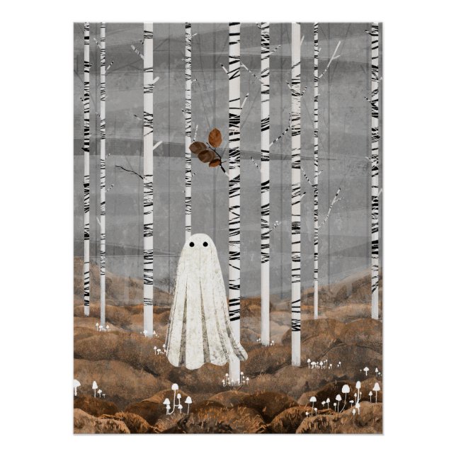 Kleine weiße Pilze Poster (Vorderseite)
