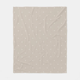 Kleine weiße Tupfen auf kühlem Beige oder Greige Fleecedecke