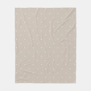 Kleine weiße Tupfen auf kühlem Beige oder Greige Fleecedecke