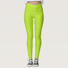 Kleine weiße Tupfen auf limettgrünen Leggings