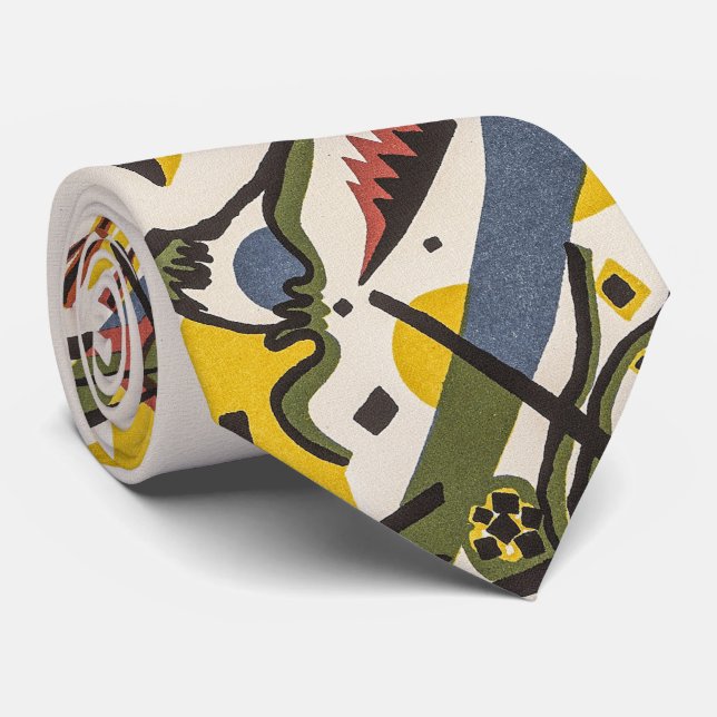 Kleine Welten I - Wassily Kandinsky Neck Tie Krawatte (Gerollt)