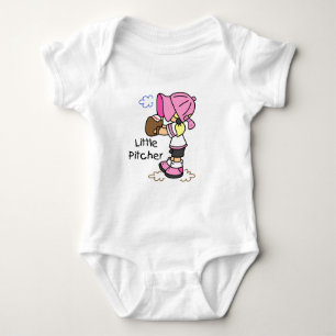 Kleine Werfer-Mädchen-Baseball-T-Shirts und Baby Strampler